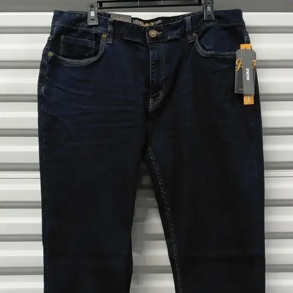 Johnny Bigg Mens 38L Aeden Slim Fit Jeans Dark Wash Stretch Denim Long Leg NWT - Picture 4 of 11